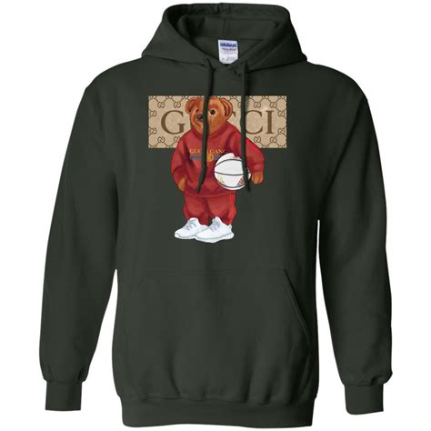 hoodie gucci bear|Gucci trim tan hoodie sweatshirt.